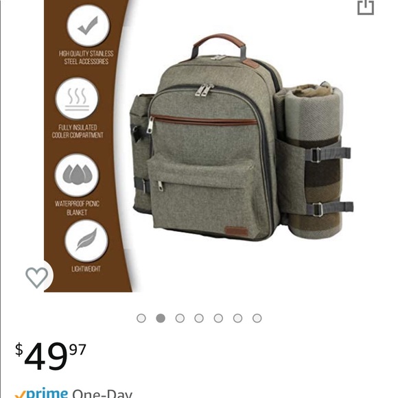 Picnic Backpack for 4 |Picnic Basket |Stylish All-in-One Picnic Bag - Picture 2 of 8